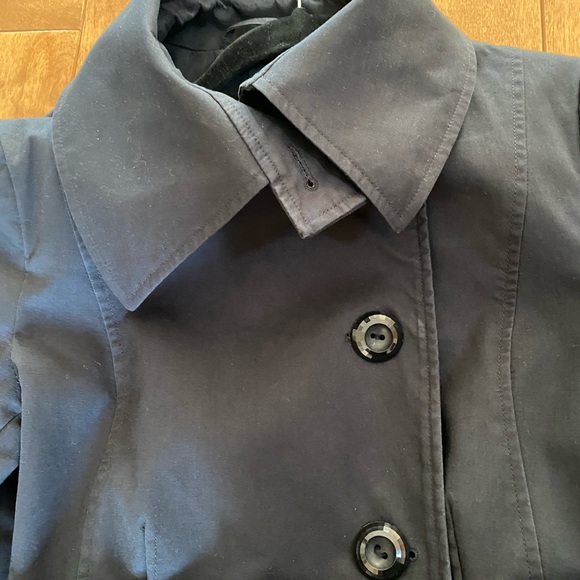 Mackage Izzy Black trench coat with leather - Picture 4 of 11